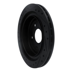 Cadillac XLR Brake Rotor (1) - Rear Right - R1 Concepts - Drilled & Slotted - Black - `97-`13